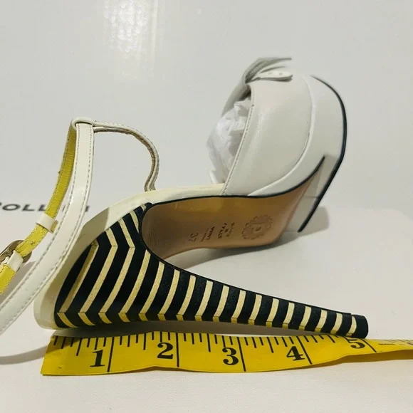 Pollini White Fringe leather Heeled Sandals - Picture 6 of 7